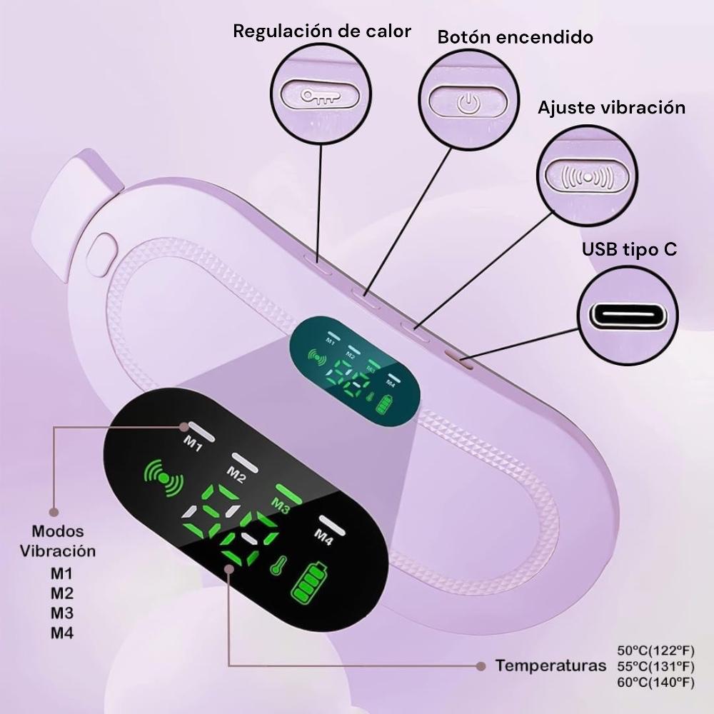 Cinturón alivia Cólicos/Dolor, Recargable USB