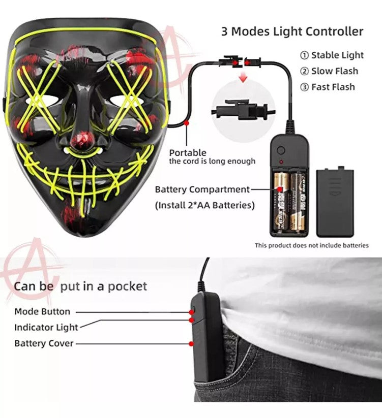 Mascara Led La Purga Halloween