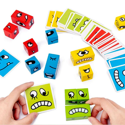 Juego Montessori de madera, Expresiones Faciales