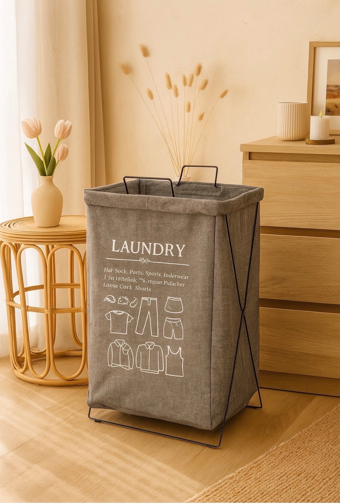Canasta Organizadora de Lino y Algodón Impermeable