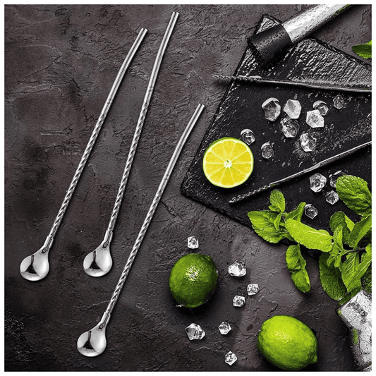 Set 6 Cucharas Largas de Acero Inoxidable