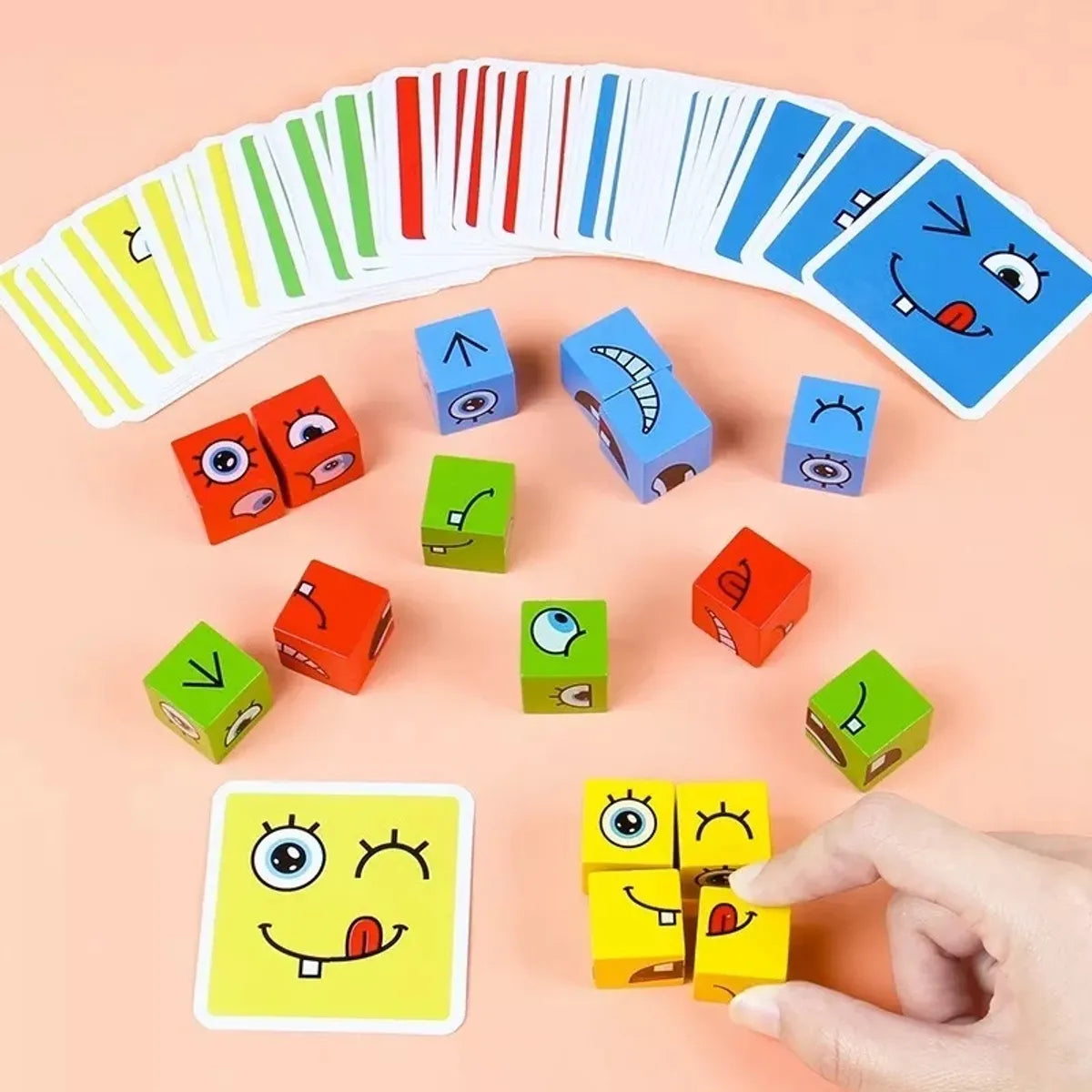 Juego Montessori de madera, Expresiones Faciales